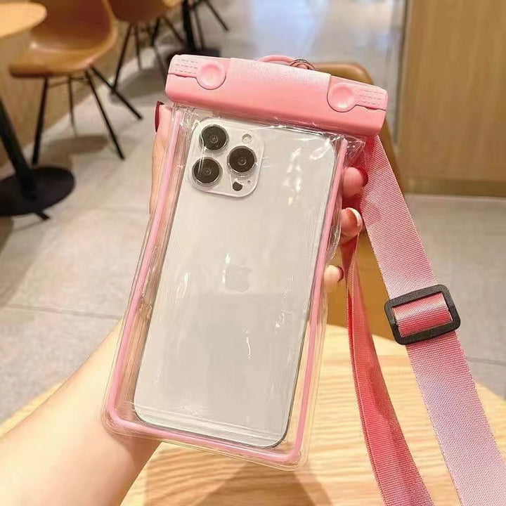 Waterproof phone pouch with adjustable lanyard and transparent touch-sensitive sleeve Bowlift