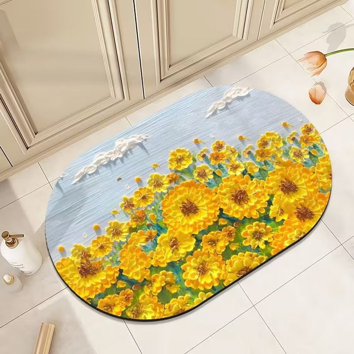 Floral Print Area Rug Bowlift
