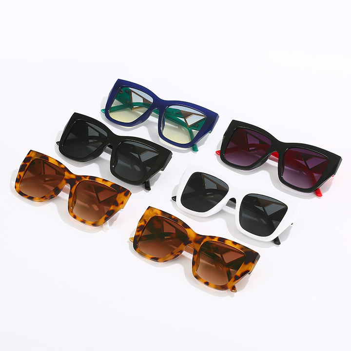 Women's Oversized Sunglasses with Modern Geometric Design and Elegant Metal Accent Bowlift