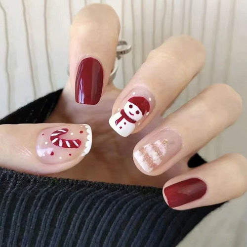 Festive-Themed Press-On Nail Art Set Bowlift
