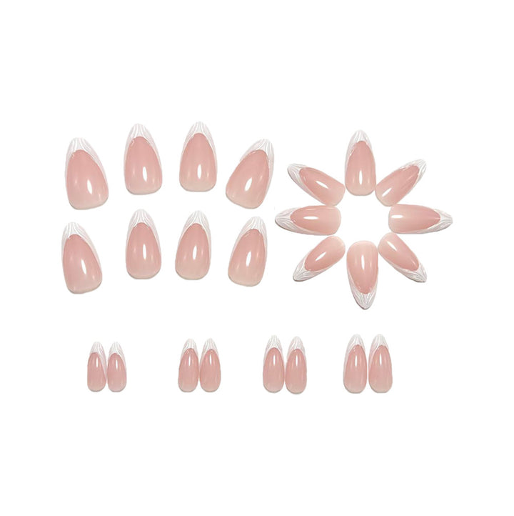 Artificial nails in elegant French lace design Bowlift