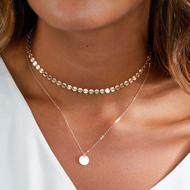 Layered Disc Chain Necklace Bowlift