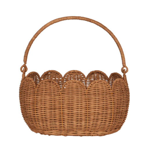 Scalloped Edge Woven Storage Basket Bowlift