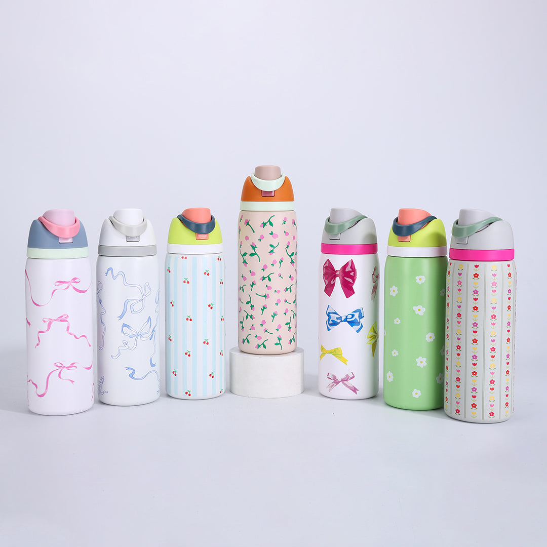 Vacuum-Insulated Stainless Steel Bottle With One-Touch Flip Lid And Integrated Carry Loop