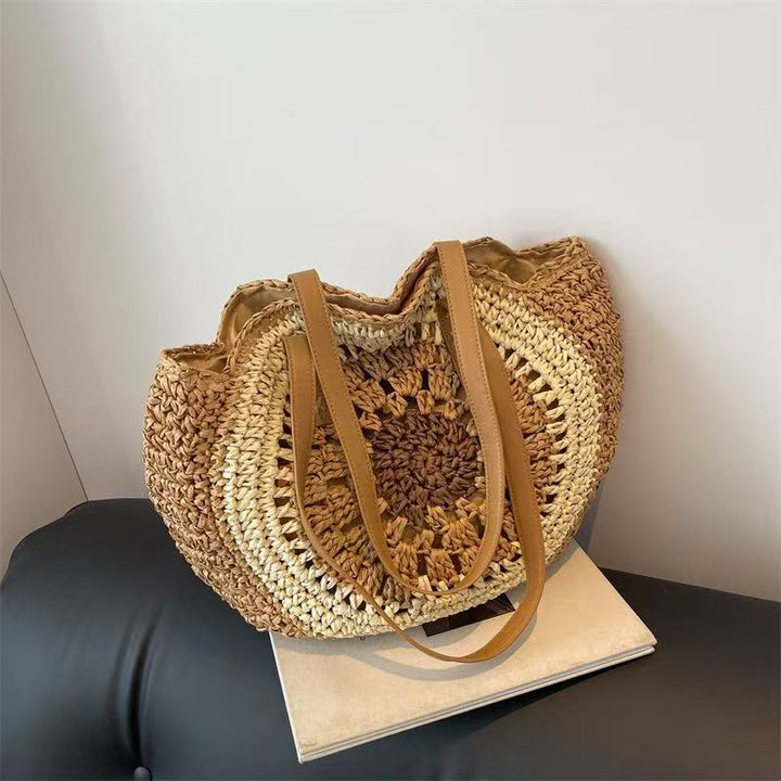 Handcrafted basket crossbody bag with decorative flower pattern Bowlift
