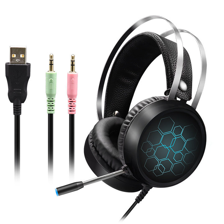 Wired Gaming Headset with Honeycomb Design Bowlift