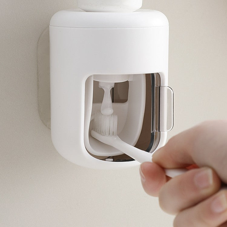 Wall-Mounted Automatic Toothpaste Dispenser with Hygienic Toothbrush Holder Bowlift