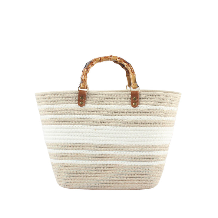 Stylish beach bag with bamboo handles Bowlift