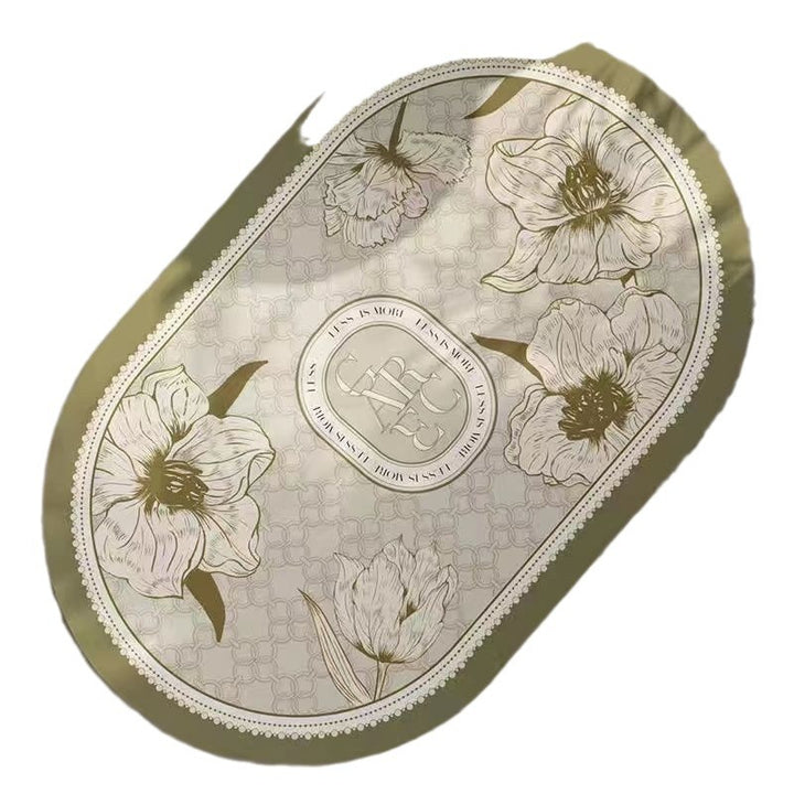 Elegant Floral Design Bath Mat Bowlift