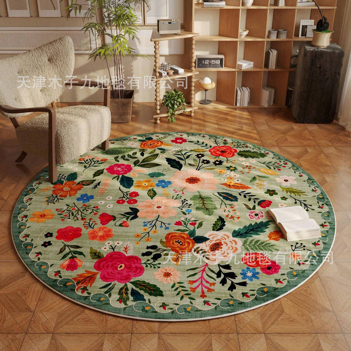 Round Floral Area Rug