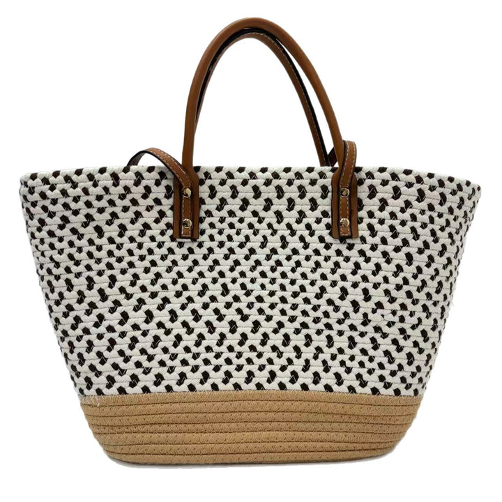 Large beach bag with faux leather handles Bowlift