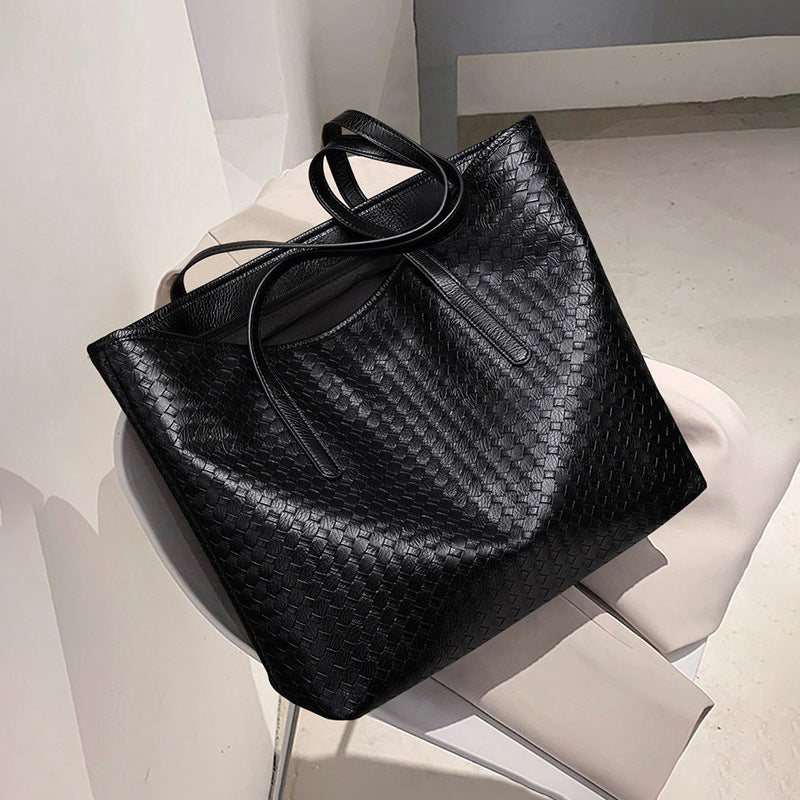 Woven Leather Tote Bag Bowlift