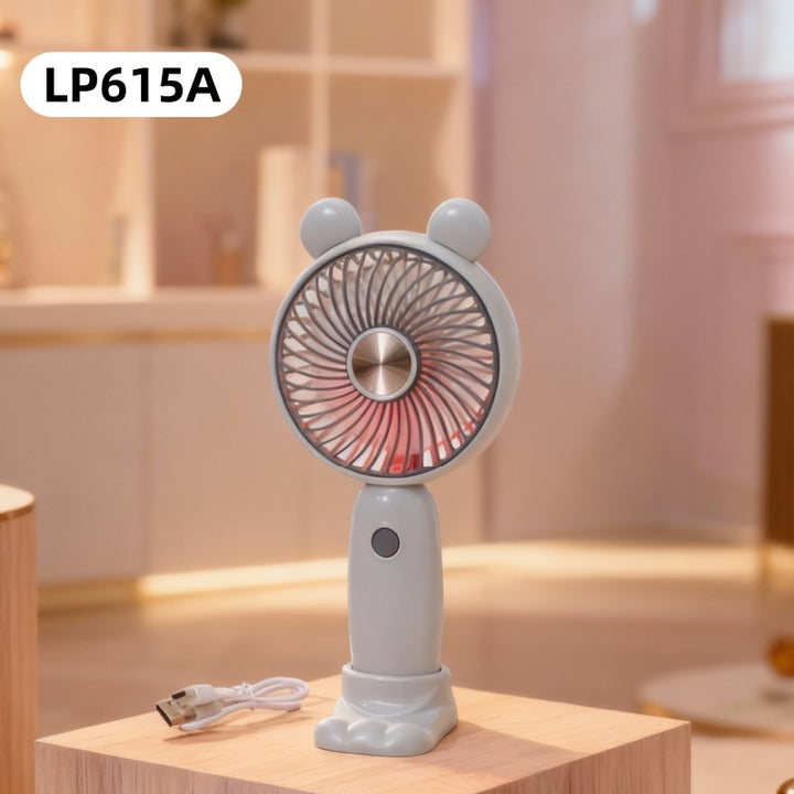 Women Portable Mini Fan with LED Lighting and Convenient USB Connection Bowlift