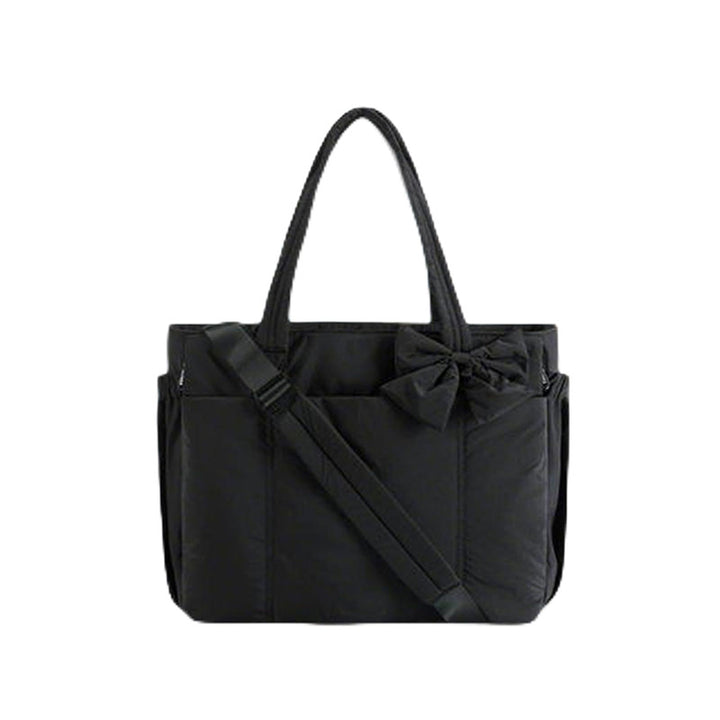 Practical tote bag with retractable shoulder strap and fashionable bow Bowlift