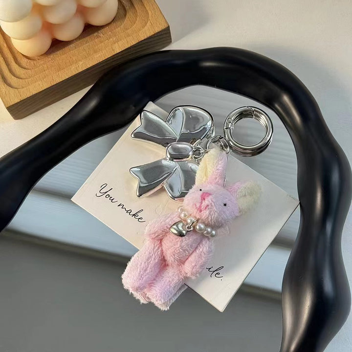 Cute Plush Bear Charm Keychain Bowlift