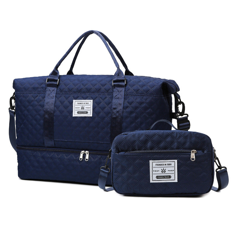 Quilted Multi-Pocket Travel Duffle Bowlift