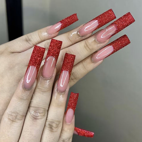 Glitter Tip Press-On Nail Set