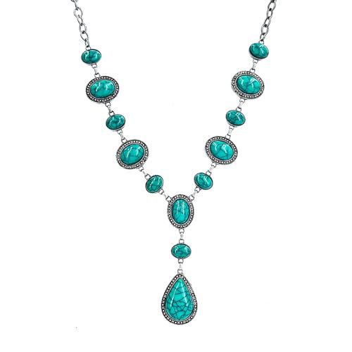 Vintage-Inspired Stone Pendant Necklace Bowlift