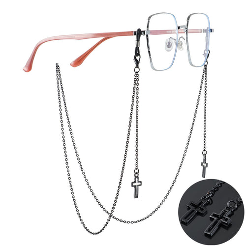 Dual Cross Pendant Eyewear Chain Bowlift