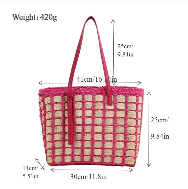 Spacious handbag with woven design Bowlift