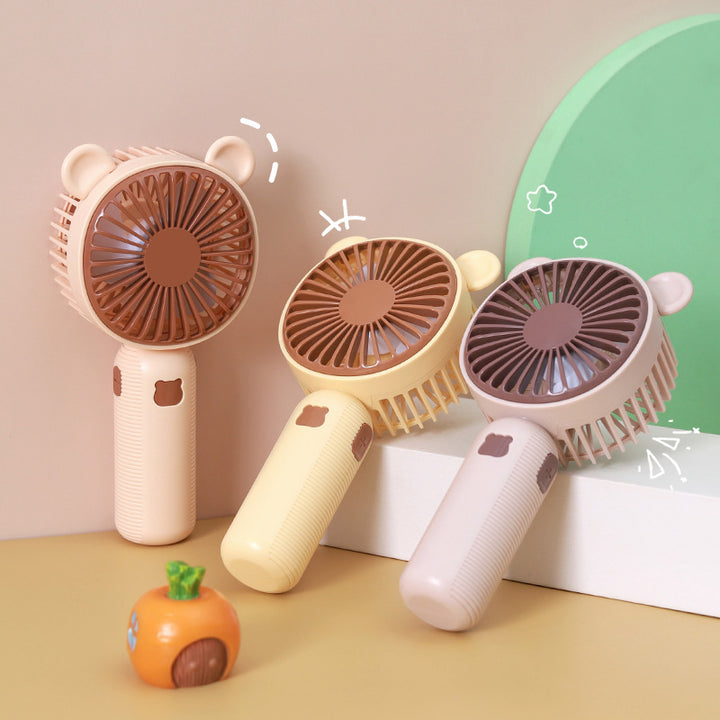 Ladies Portable Handheld Fan in Cute Bear Design Bowlift