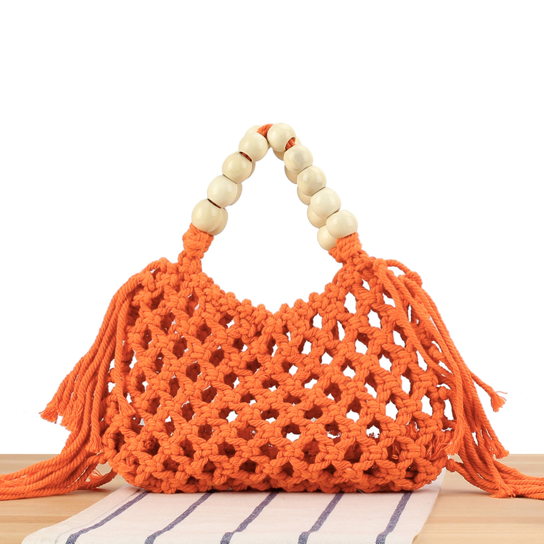 Handmade Macrame Bag with Wooden Handles Bowlift