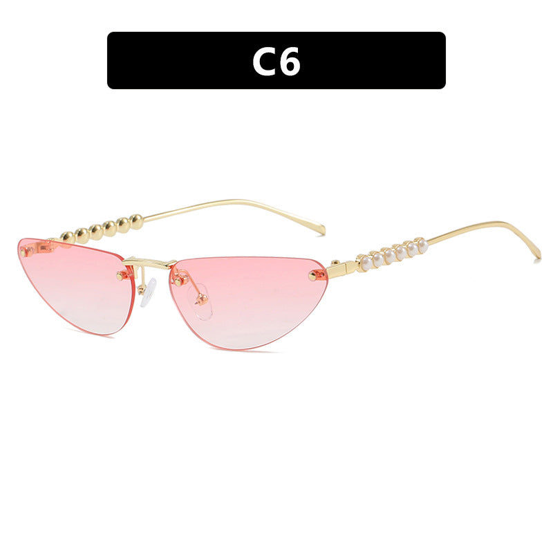 Women's Cat-Eye Sunglasses with Luxurious Details and Protective UV Filter Bowlift