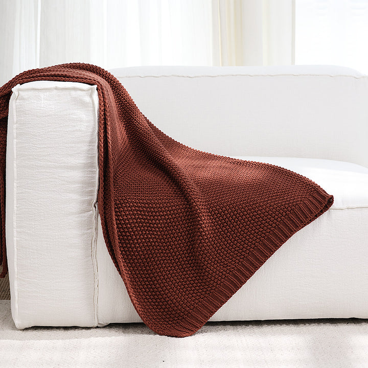 Textured Knit Sofa Blanket