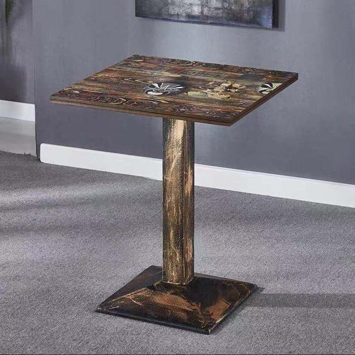 Vintage dining table with custom license plate design Bowlift