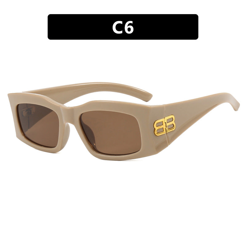 Women's fashionable sunglasses with angular frame and polarized lenses Bowlift