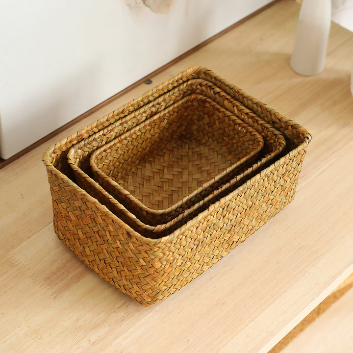 Unisex storage basket made of natural woven Bowlift