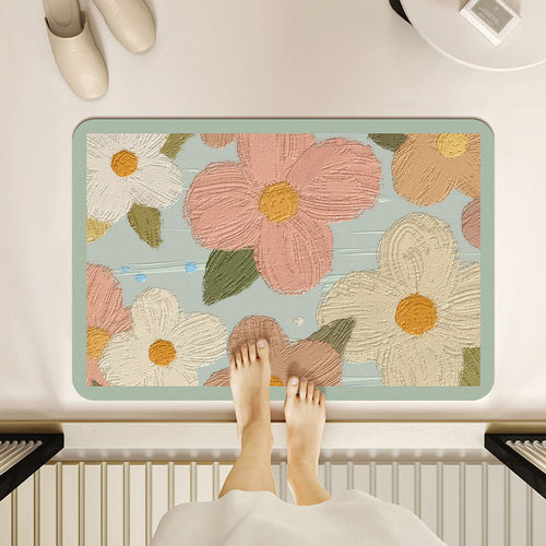 Floral Patterned Bath Mat