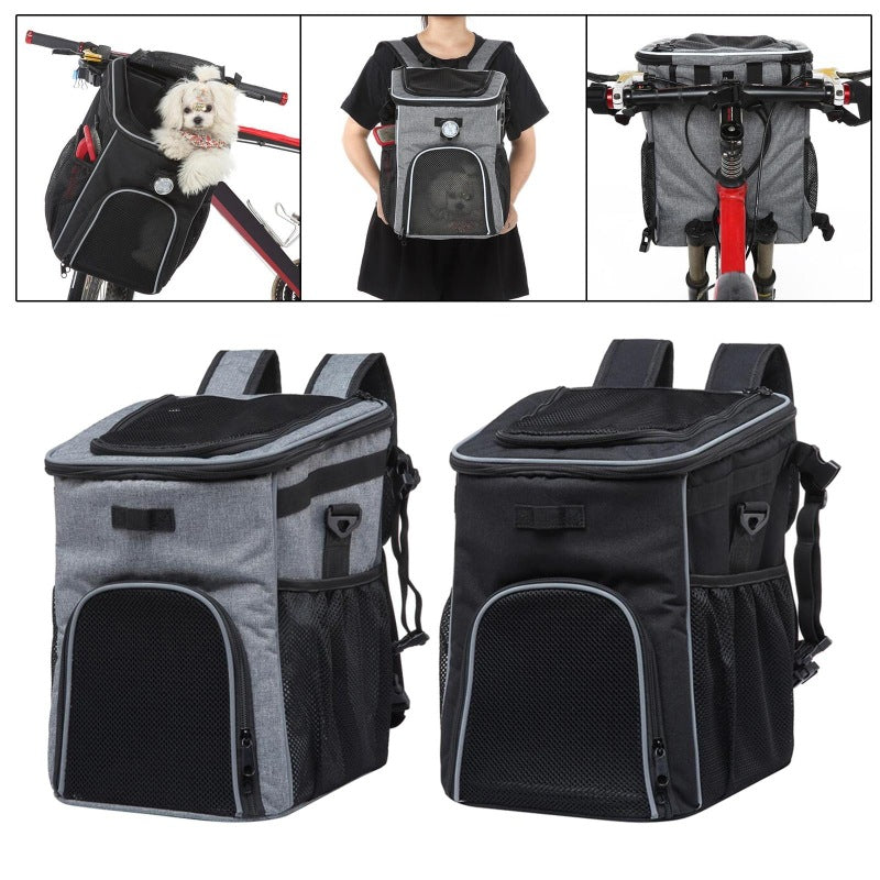 Front-Mounted Pet Carrier Bike Bag with Secure Leash Breathable Mesh Padded Base Reflective Trim Bowlift