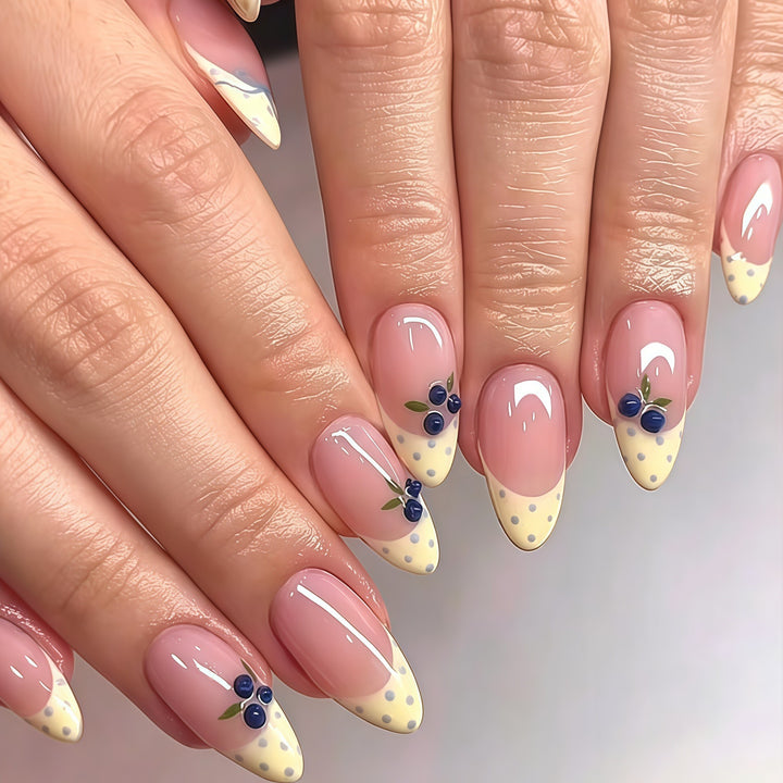 Decorative Floral Pointed Nail Tips Bowlift