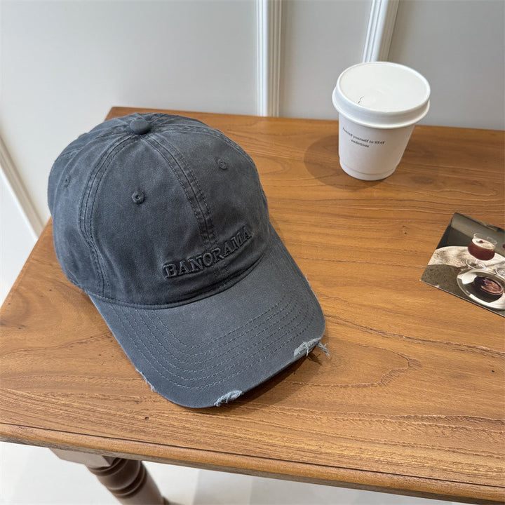 Men's Distressed Fabric Baseball Cap Bowlift