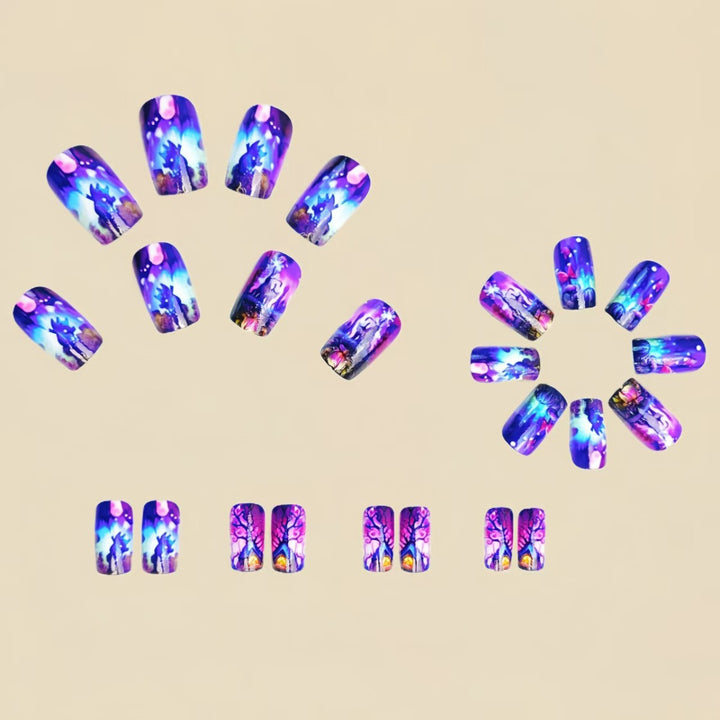 Artificial nail set with imaginative fairy tale motifs Bowlift