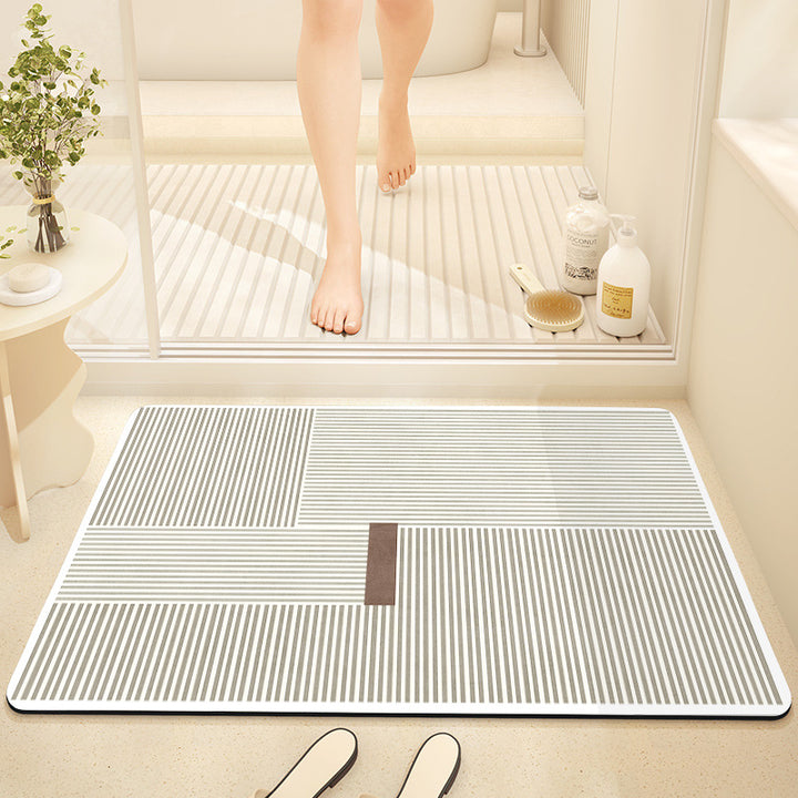 Textured Abstract Design Bath Mat Bowlift