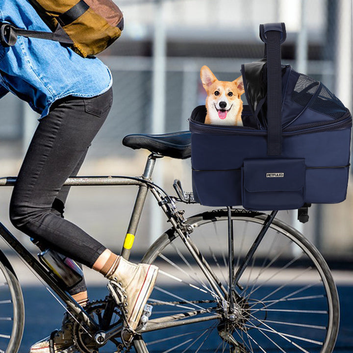 collapsible breathable pet carrier bag with reinforced base and padded handles Bowlift