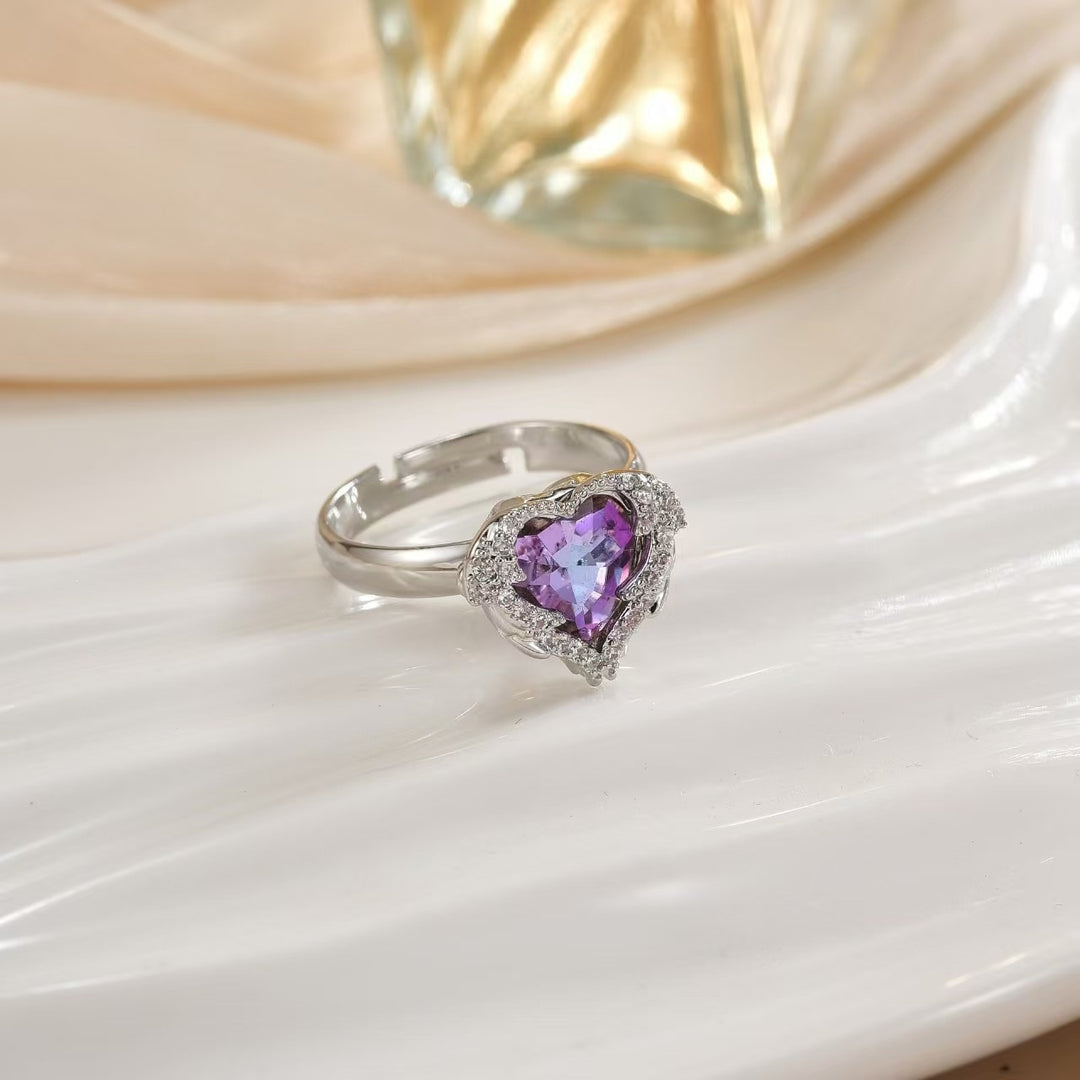 Butterfly Statement Ring With Pear And Marquise Cut Cubic Zirconia And Rhodium Plated Band