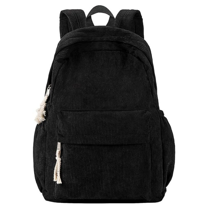 Cord backpack with deep storage and stylish accents Bowlift