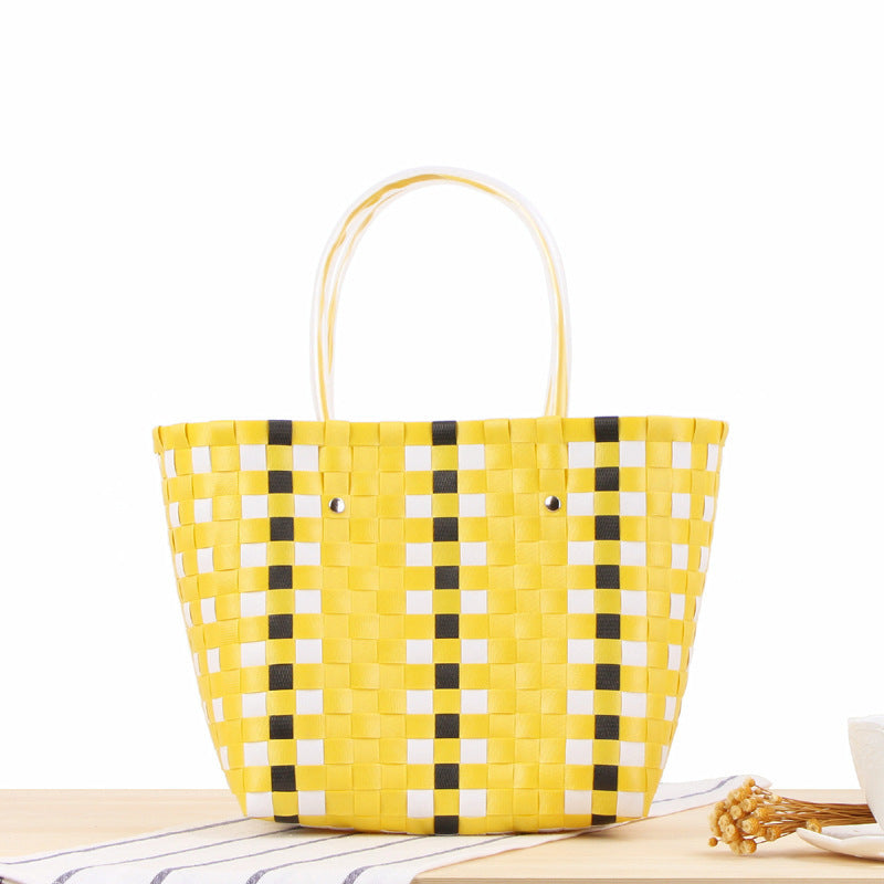 Braided shopping bag with colorful pattern Bowlift