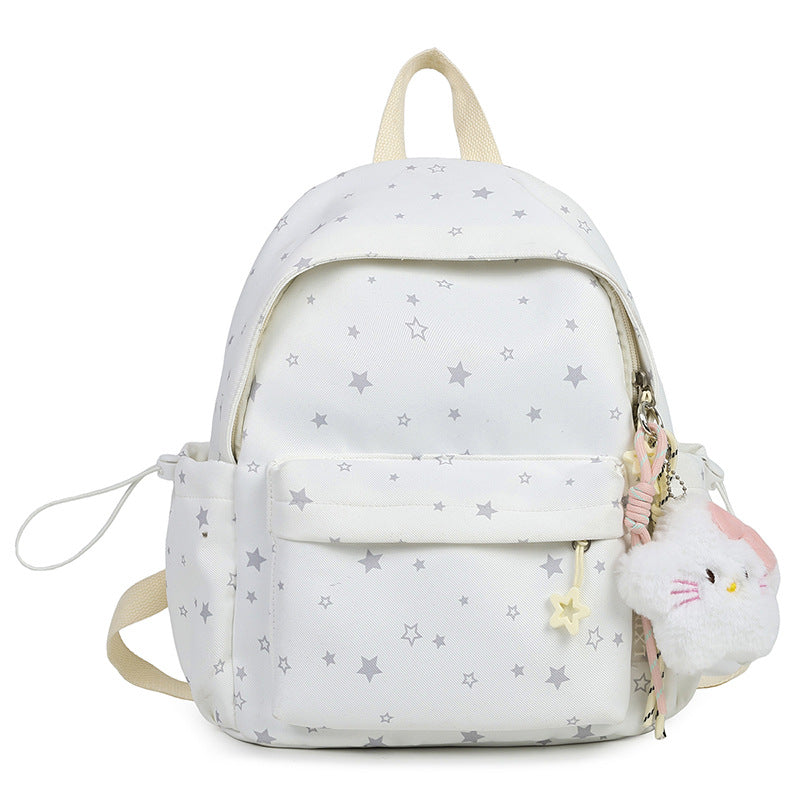 Starry Patterned Plush Backpack Bowlift