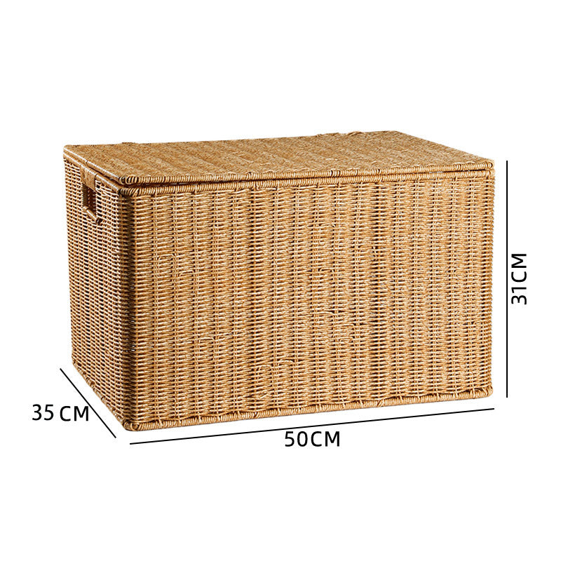 Handcrafted Rectangular Wicker Storage Box Bowlift