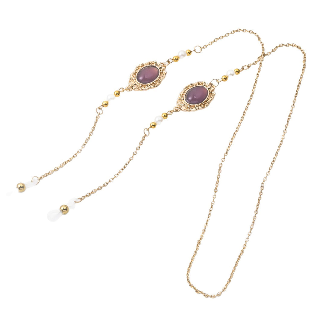 Elegant Eyewear Chain with Decorative Gemstones Bowlift
