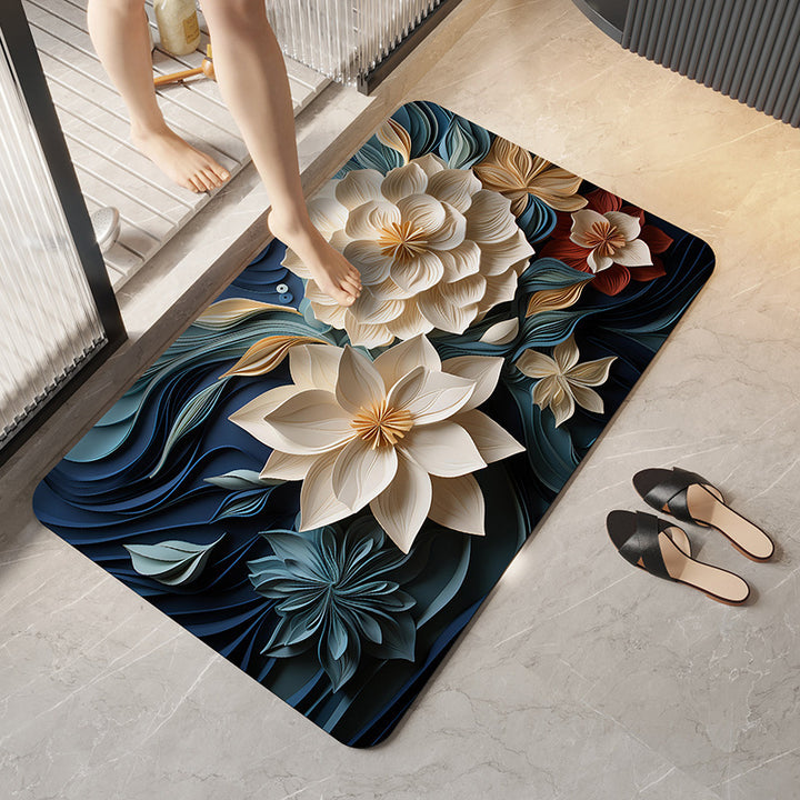 Decorative Floral Bath Mat