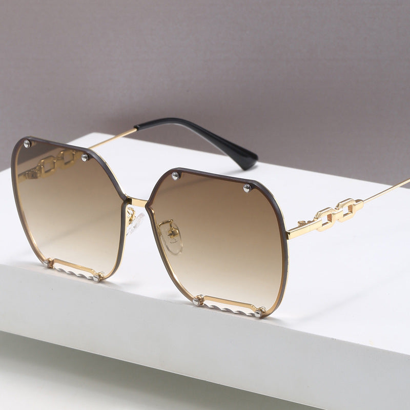 Women's elegant hexagonal designer sunglasses with luxurious accents Bowlift