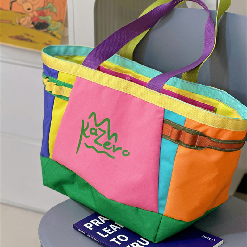 Colorful Canvas Beach Tote Bag Bowlift
