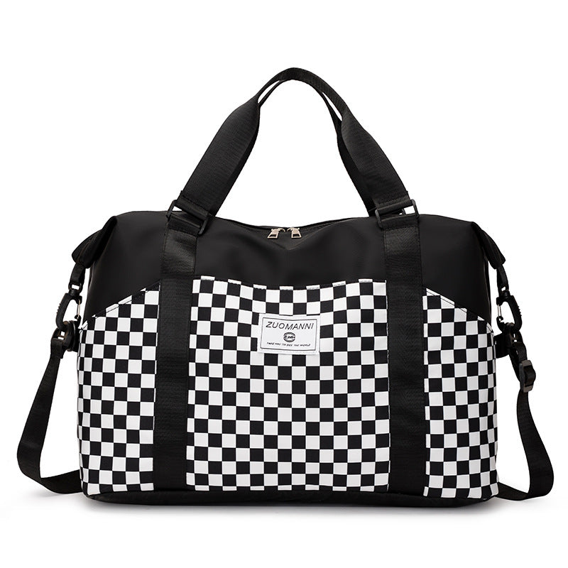 Stylish Checkerboard Duffle Bag Bowlift