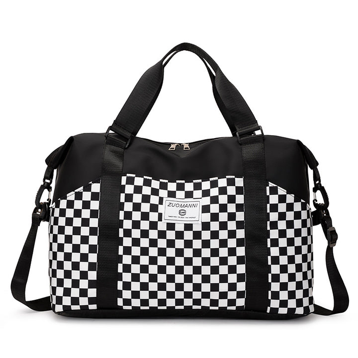 Stylish Checkerboard Duffle Bag Bowlift