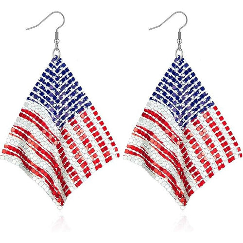 Women’s eye-catching drop earrings with flexible mesh, sequined trim, and hook closure Bowlift